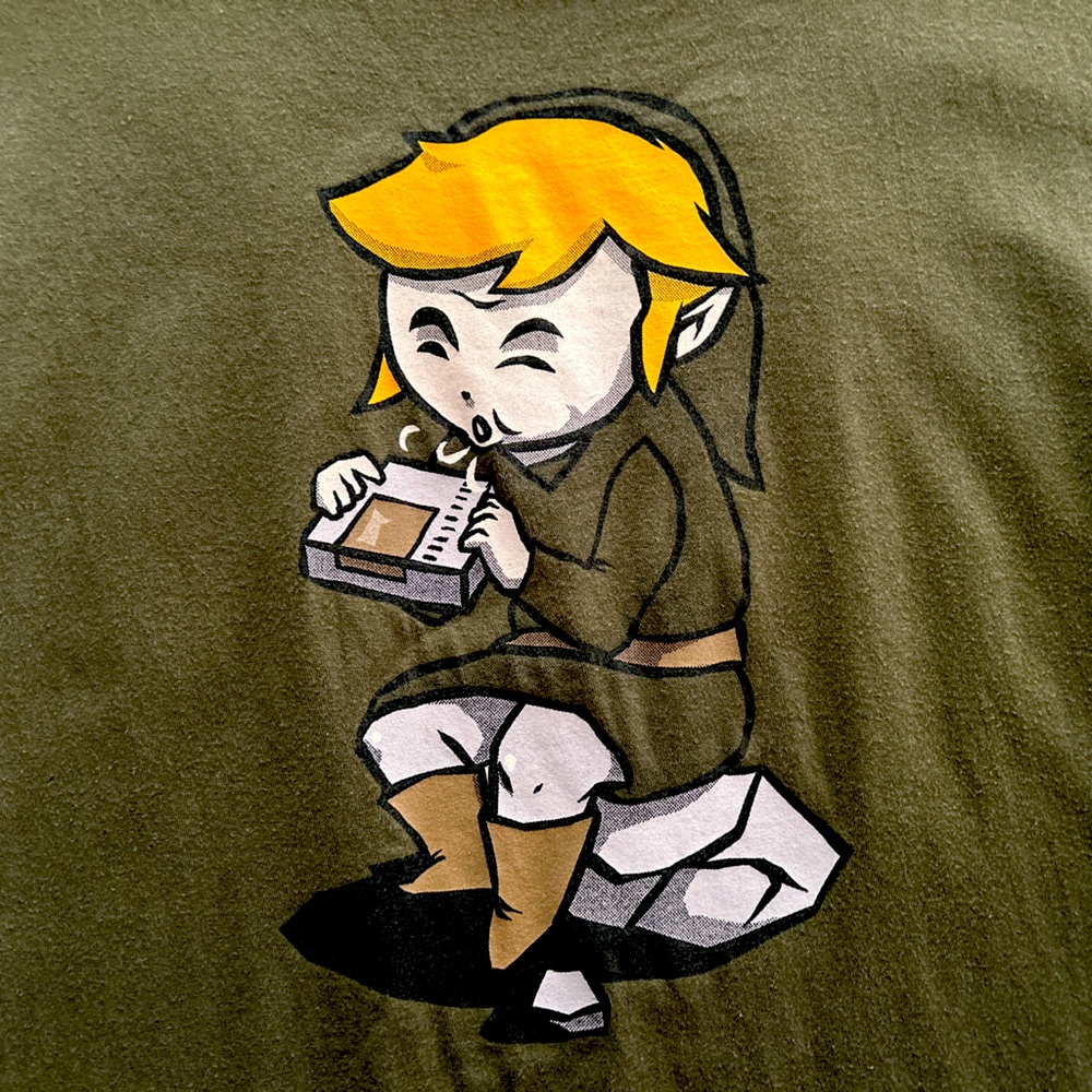 Link Zelda Gamer Humor Graphic Tee. Size Ladies XL.